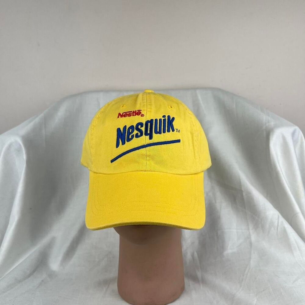 Vintage Yellow Nestle NesQuik Leather Strapback Hat